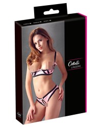 Ouvert-Hebeset, rosa/schwarz